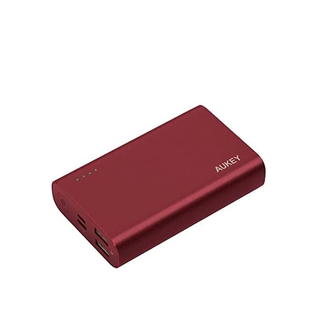 AUKEY XD12R  10000mAh Aluminum USB-C Power Bank-Red - مزود الطاقة